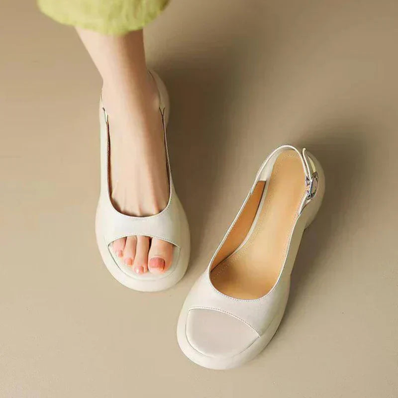 Ava Platform Sandals – Women’s Low Heel Open-Toe Slip-Ons