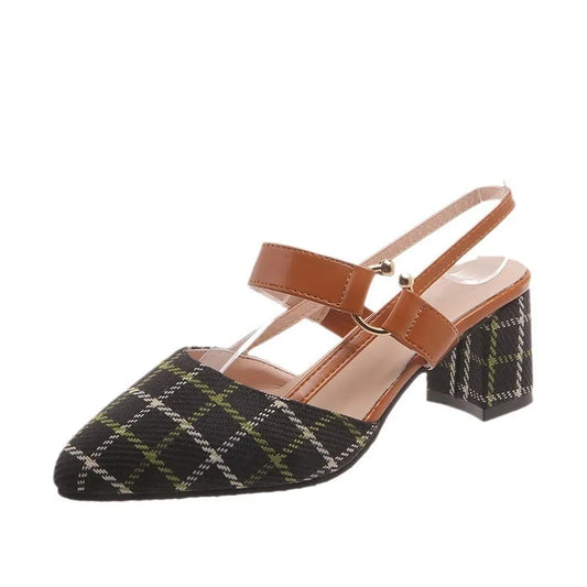 Isabella Plaid Slingback Pumps 