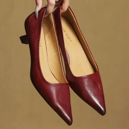 Livia Genuine Leather Pointed-Toe Pumps