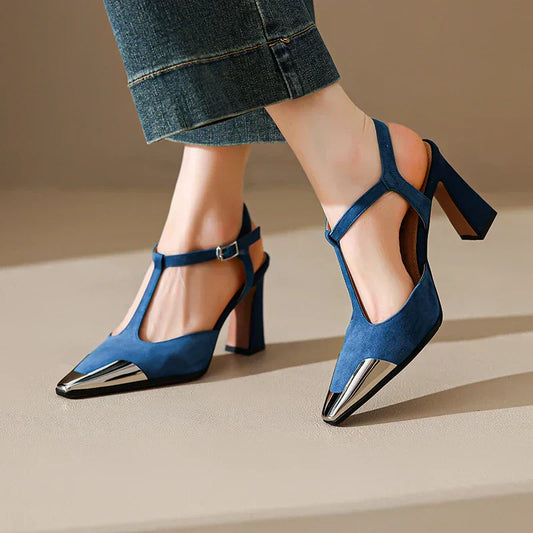 Lucia Leather T-Strap Pumps