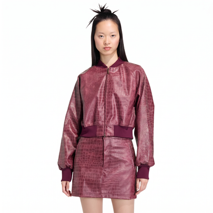 Pleather Set Maroon