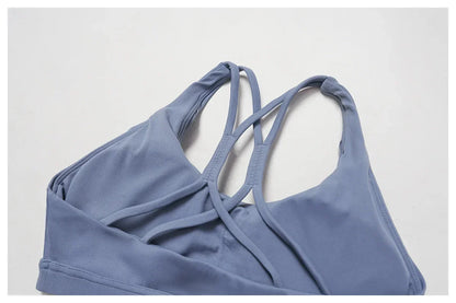 Women Tops Back Cross Strap Tank Top Push Up Underwear Running Sports Bra Breathable Soft Fitness Beauty Solid Color Yoga Bra
