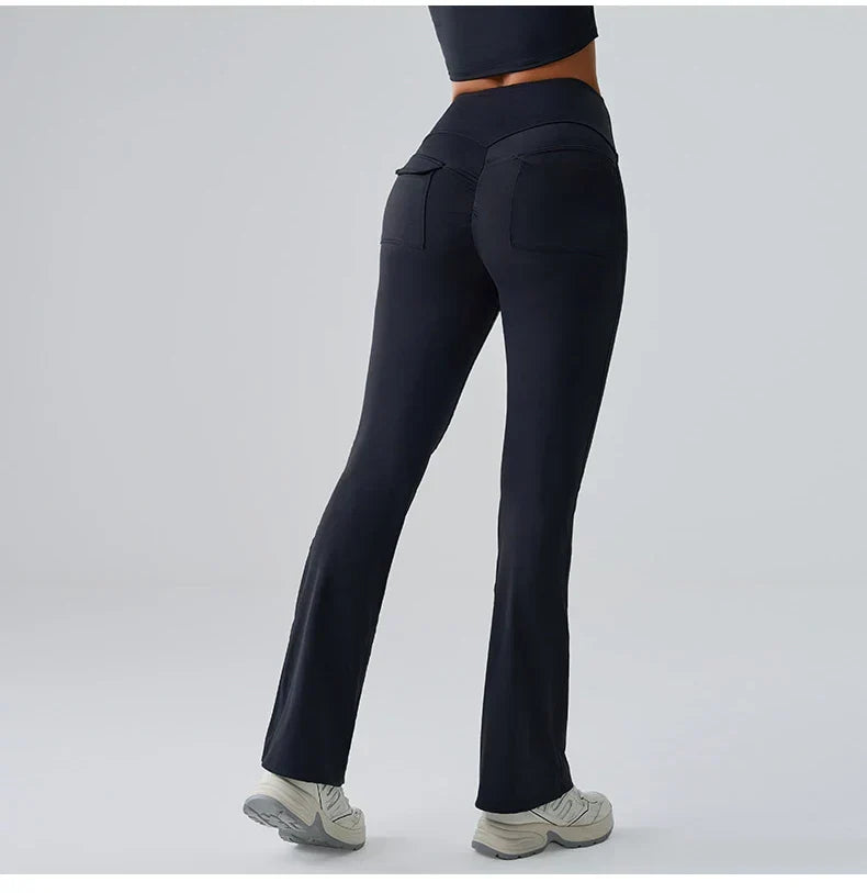 Yoga Pants Sport Leggings Women Flared Yoga Pants High Waist Wide Leg Pants Push Up Woman Tight Fitness Workout Gym Bell-bottoms