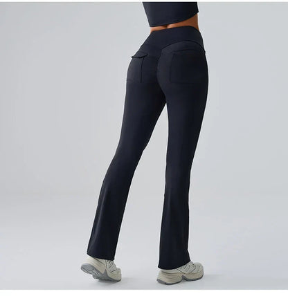 Yoga Pants Sport Leggings Women Flared Yoga Pants High Waist Wide Leg Pants Push Up Woman Tight Fitness Workout Gym Bell-bottoms
