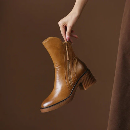 Clara Leather Ankle Boots