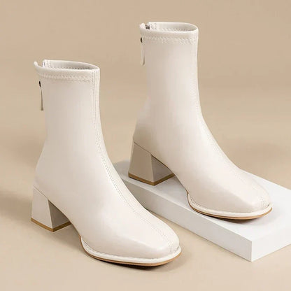 Isabella Square-Toe Ankle Boots